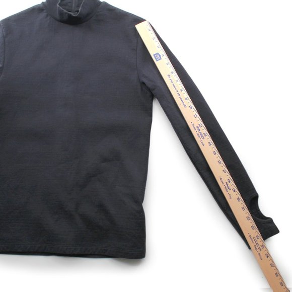 GOLDEN GOOSE Black Mock Neck Sweatshirt Back Zip Watch Cutout Top SZ XS Italy - Picture 14 of 16